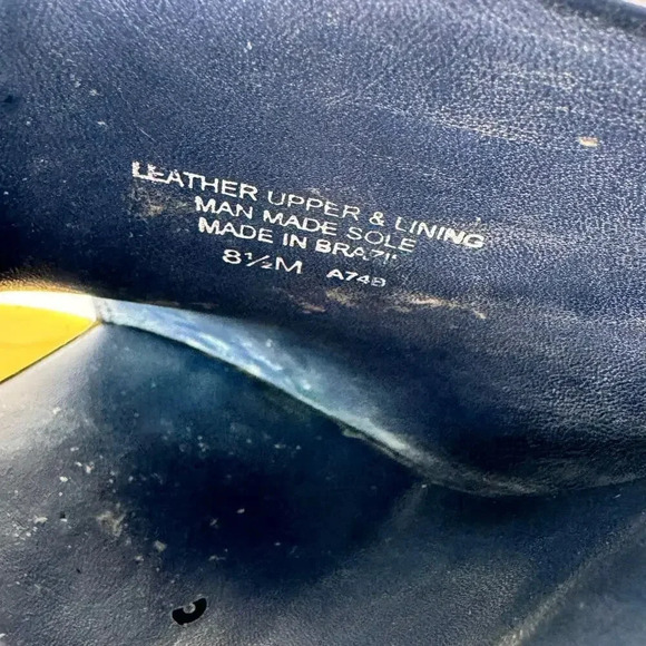 Tory Burch Leather Glossy Black Gold Elegant Slip On Mule Open Toe Size 8.5M - Picture 8 of 8